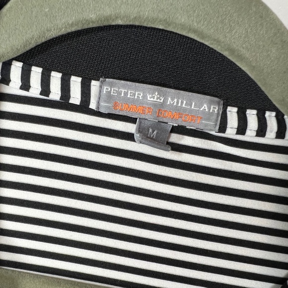 Peter Millar Summer Comfort Polo Black White Stripes - Picture 3 of 3